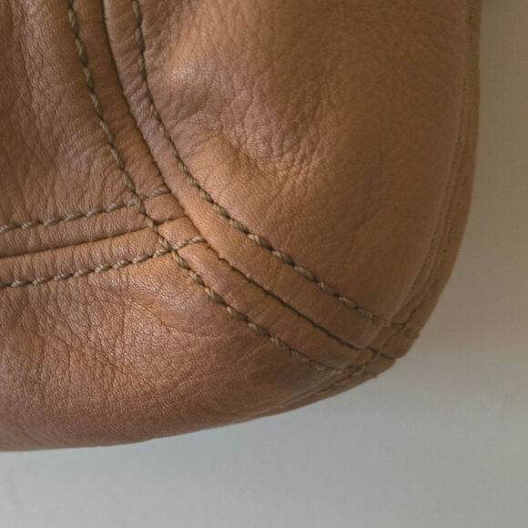 Vintage Fossil Leather Hanover Hobo Shoulder Bag Saddle Brown Purse Zip Closure - Picture 6 of 10